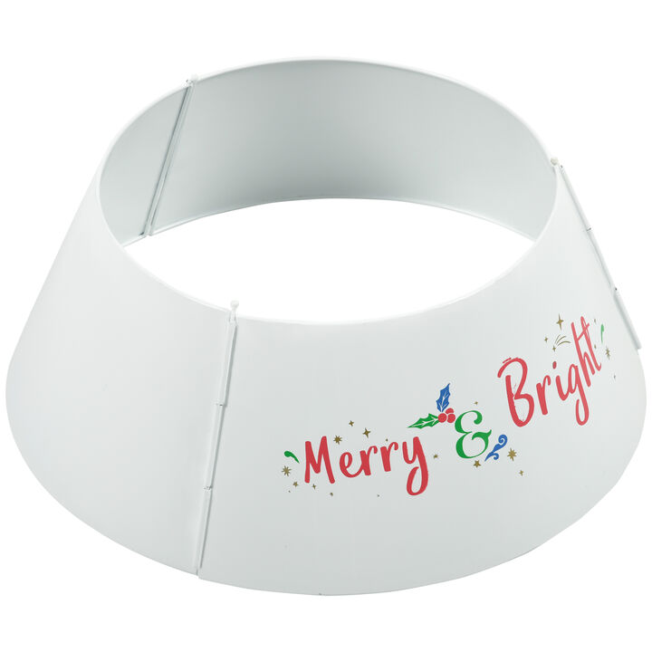 Christmas Tree Collar 26 Inch Metal Tree Ring Xmas Tree Skirt Decoration White