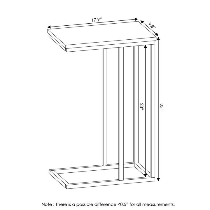 Furinno Camnus Modern Living Sofa Side Table, Americano