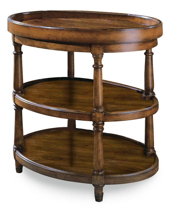 Oval Accent Table in Medium Wood