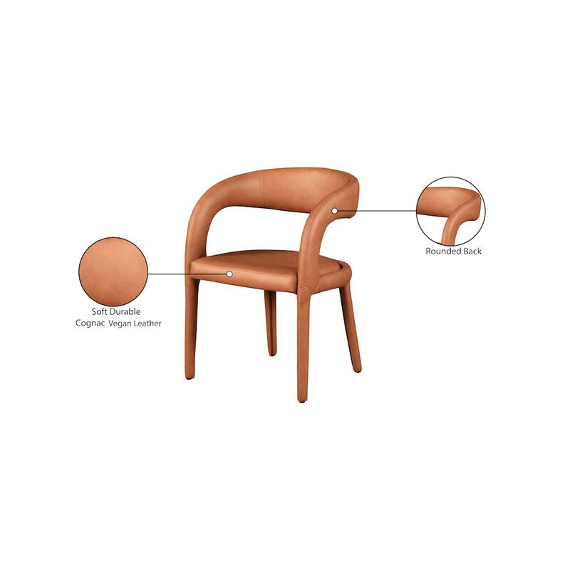 Meridian Furniture Sylvester Cognac Vegan Leather Dining Chair