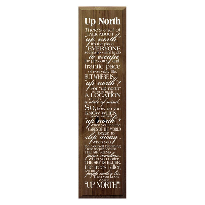 There&rsquo;s a Lot of Talk About Up North Funny Wood Sign Decor