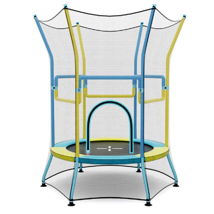 Children&rsquo;s Mini Trampoline, Enclosure Net with Foam Grip Handles