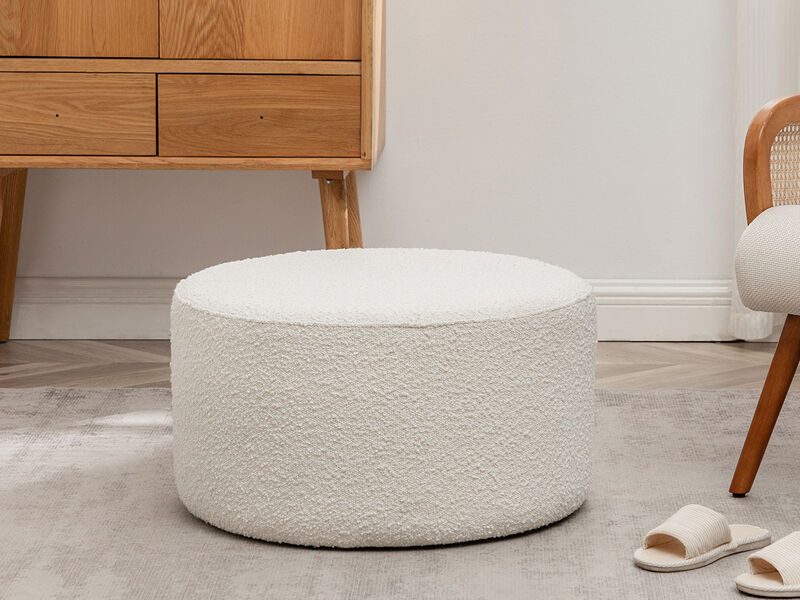 Elof 24in Wide Round Ottoman Footrest