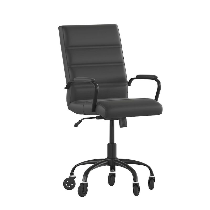 Flash Furniture Mid-Back Black Executive Swivel Office Chair with Black Frame, Arms, image number 0