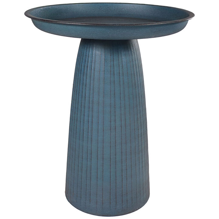 Matte Gleeful Garden Metal Outdoor Bird Bath