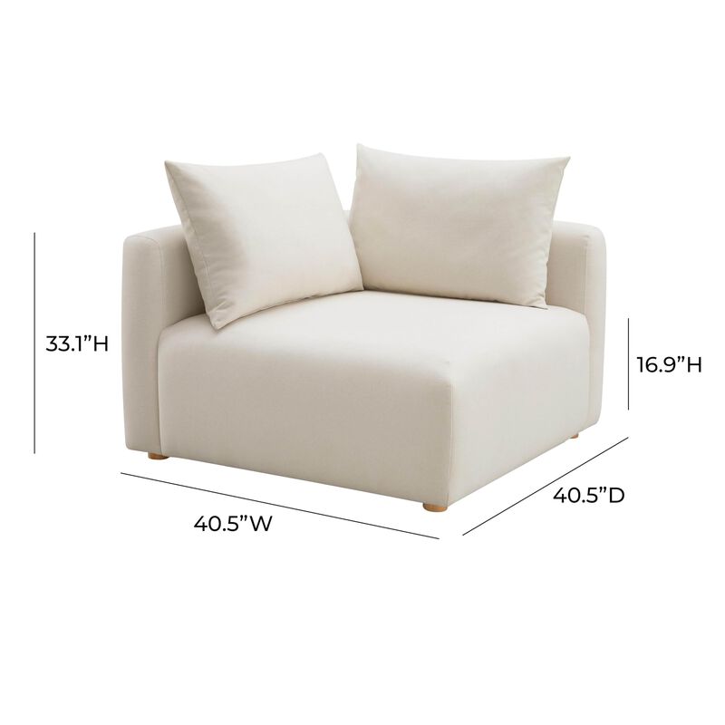 Tov Furniture Hangover Cream Linen Modular Corner Chair image number 7