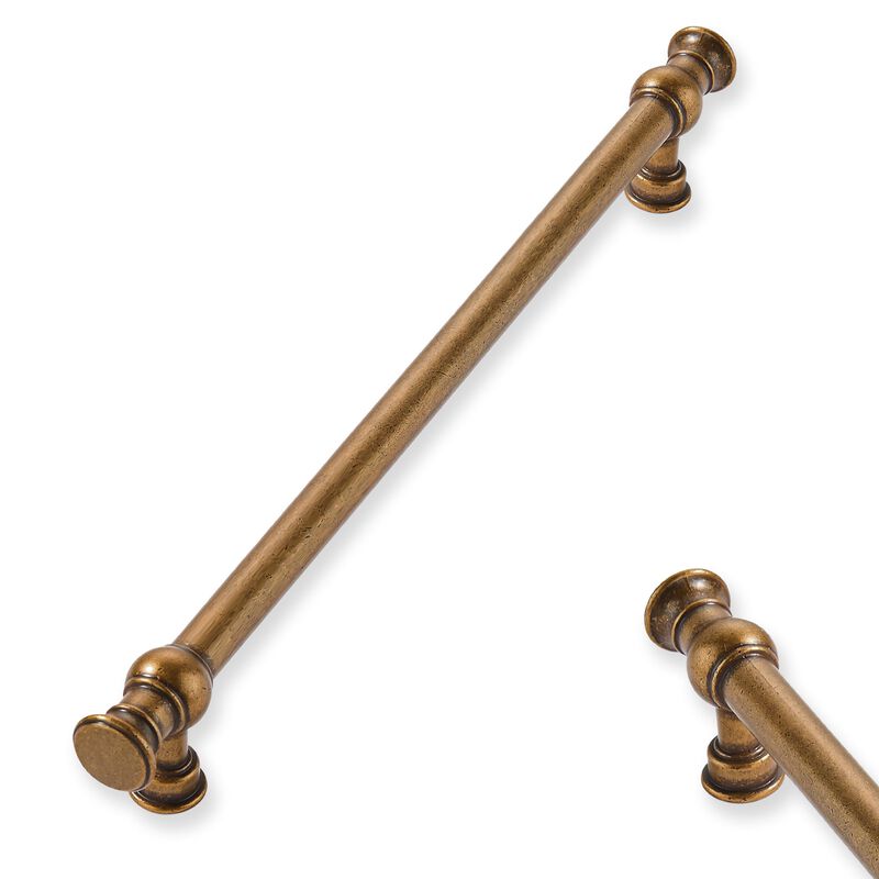 ZAUYX 2-Pack 6inch(152mm) Hole Center Antique Brass Cabinet Pulls Solid Heavy Duty Kitchen Cabinet Hardware for Cupboard Drawer