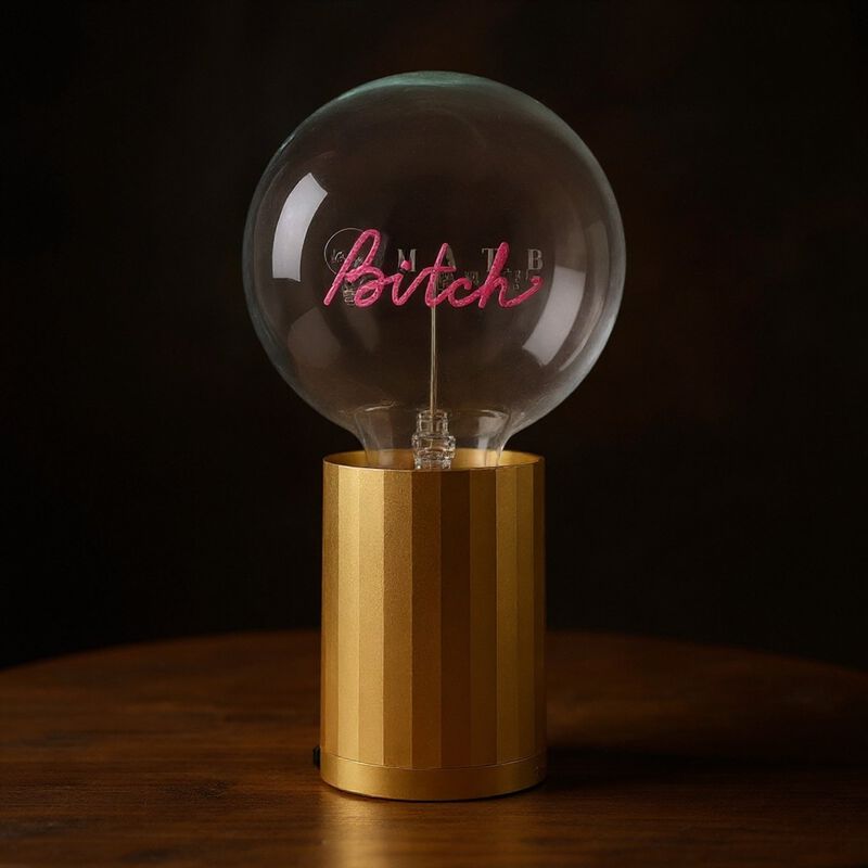 Bulb BITCH Red with Base Table Lamp PORTABLE Rose Gold image number 2