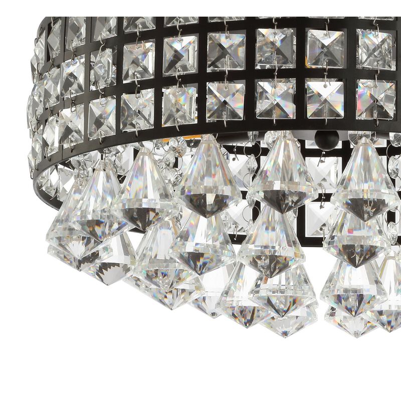 Meredith 3-Light Crystal Drops/Metal LED Flush Mount
