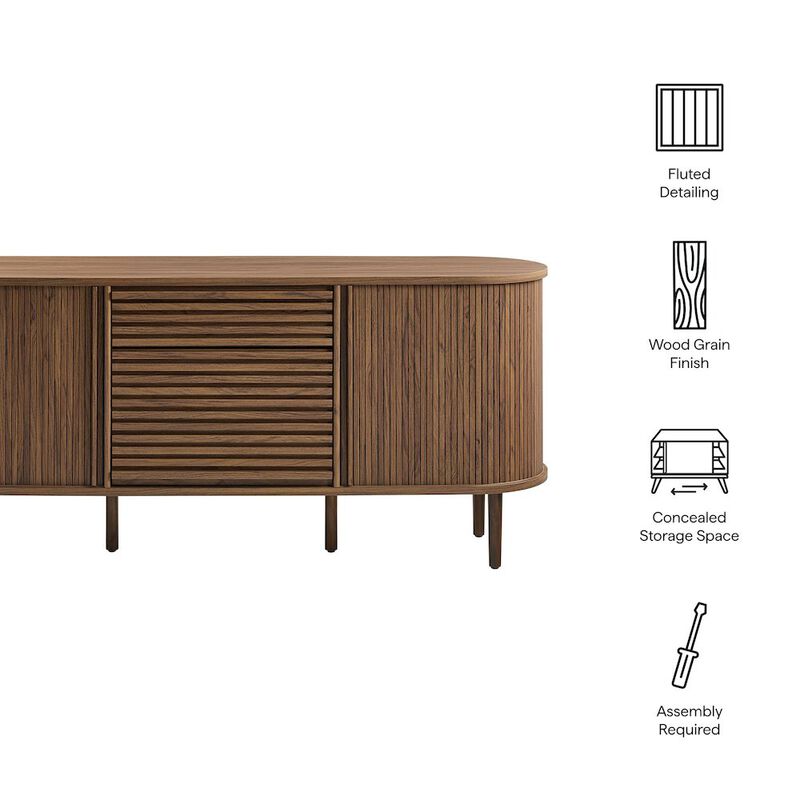 Harlan 67" Fluted Oval Sideboard Cabinet image number 2