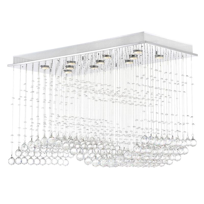 Twinkle 11 Light Flush Mount With Chrome Finish