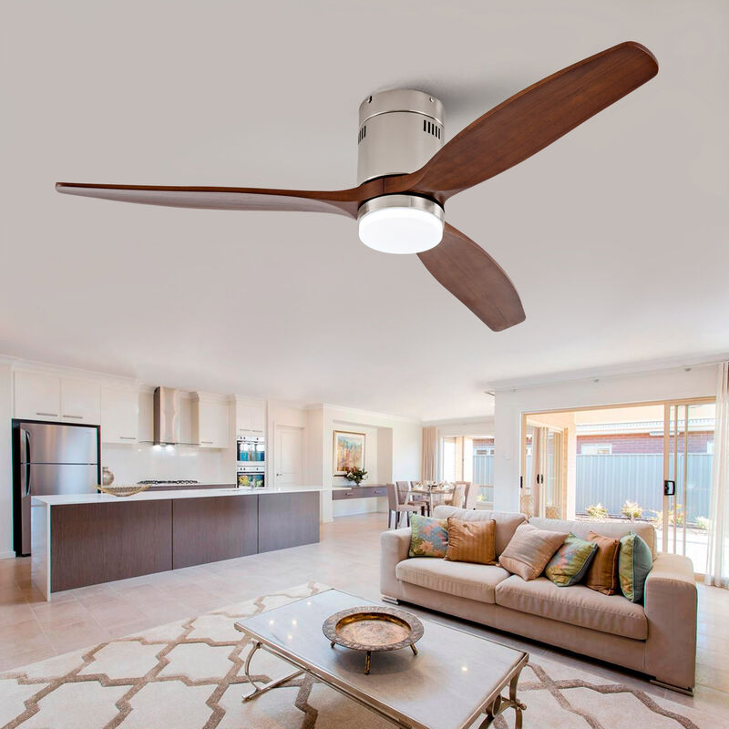 ELEMENT ACE Modern Ceiling Fan with Integrated LED Light and Remote Control Featuring Energy Efficient DC Motor and Reversible Functionality image number 1