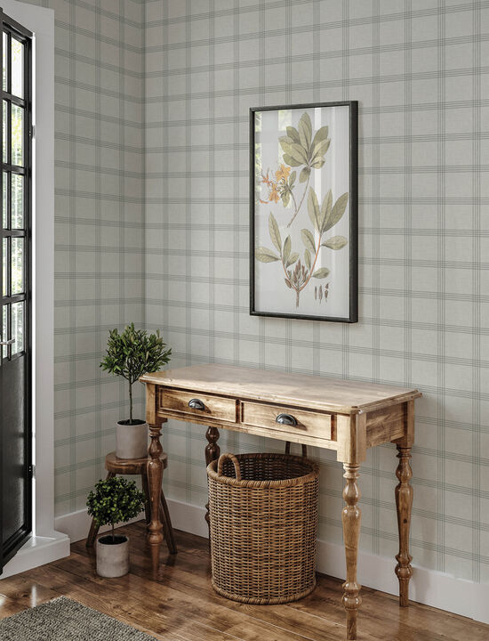 Twain Dove Plaid Wallpaper (Set of 2)