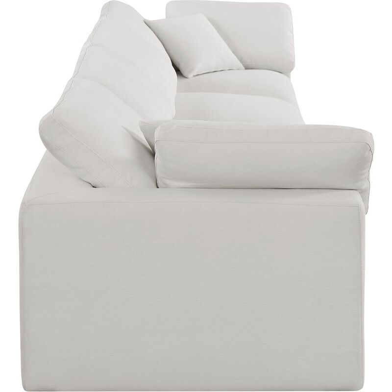 Meridian Furniture Comfy Cream Linen Textured Fabric Modular Sofa