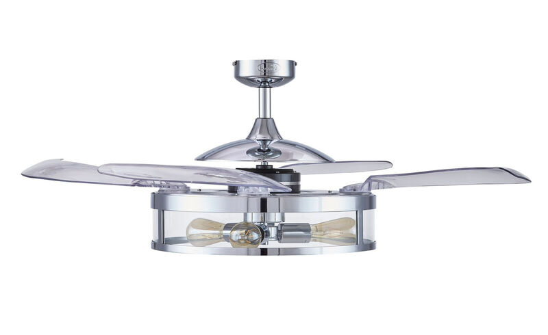 Fanaway Classic 48" Retractable Blade Ceiling Fan with Light and Remote, Modern Fandelier Ceiling Fan, Patented Design Technology, Stronger Thicker Blades image number 3
