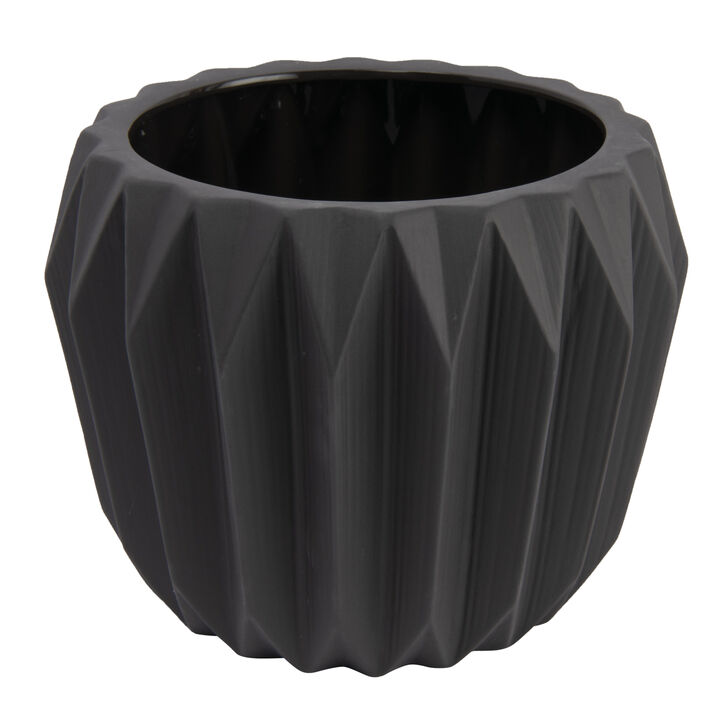 Round Stoneware Fluted Planter