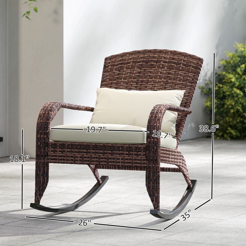 Hivvago High Back Wicker Rocking Chair image number 2