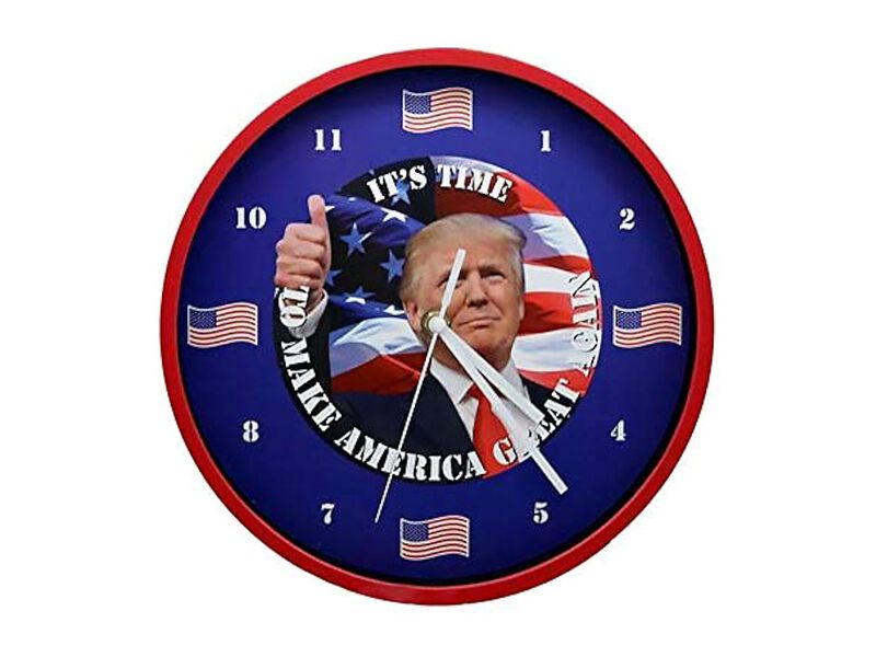 Trump Talking Red White Box Wall Clock Battery Operated Home Decor image number 2