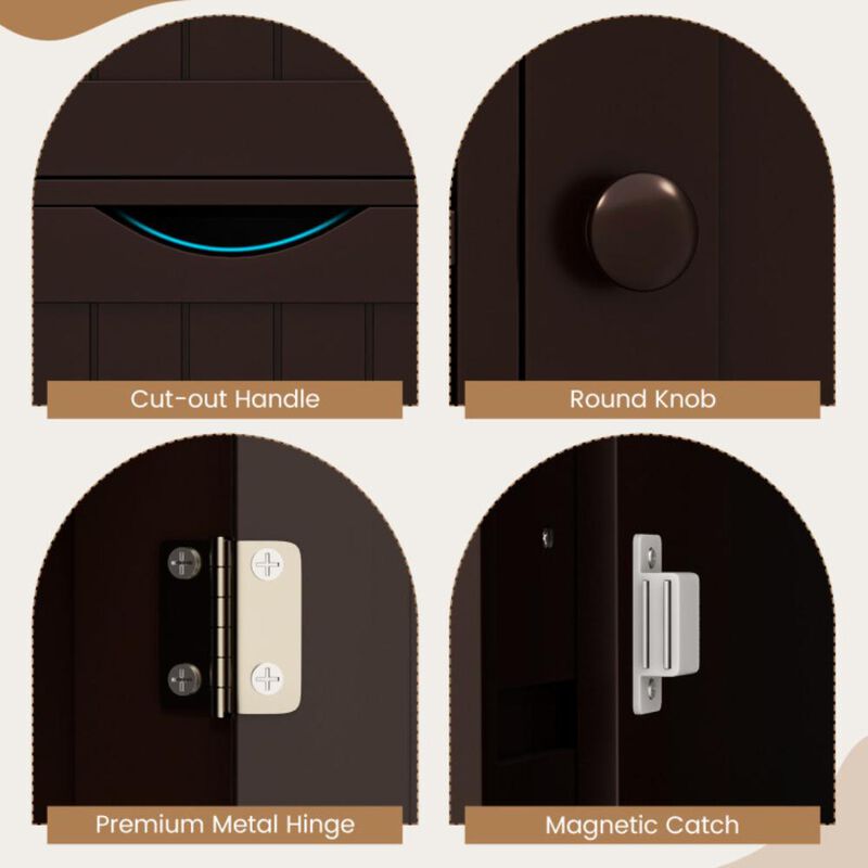 Hivvago Free-Standing Wooden Cabinet with 4 Drawers and Door Cabinet