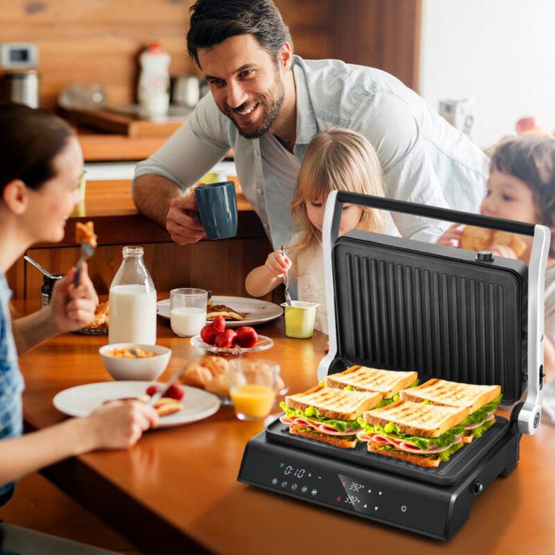 Hivvago 3 in 1 Indoor Electric Panini Press Grill with LED Display