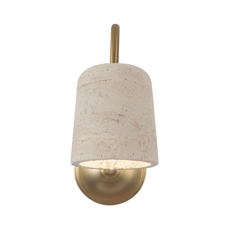 Bromley 5-in Damp-Rated Wall/Vanity Light with Natural Travertine Shade image number 4