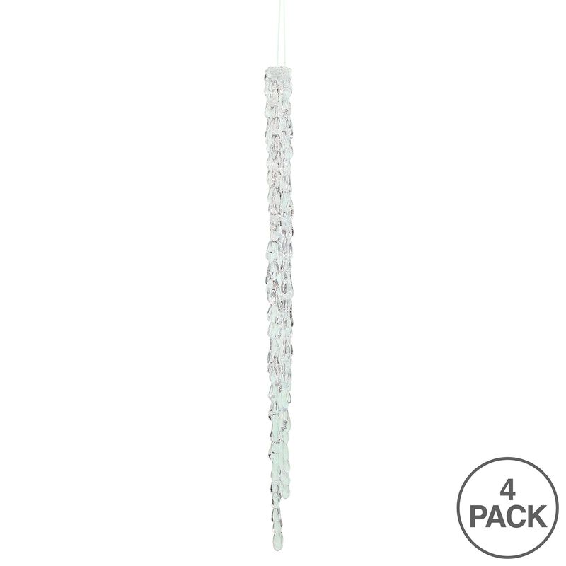Vickerman 18" Clear Acrylic Icicle Christmas Ornament. 4 per Box. image number 2