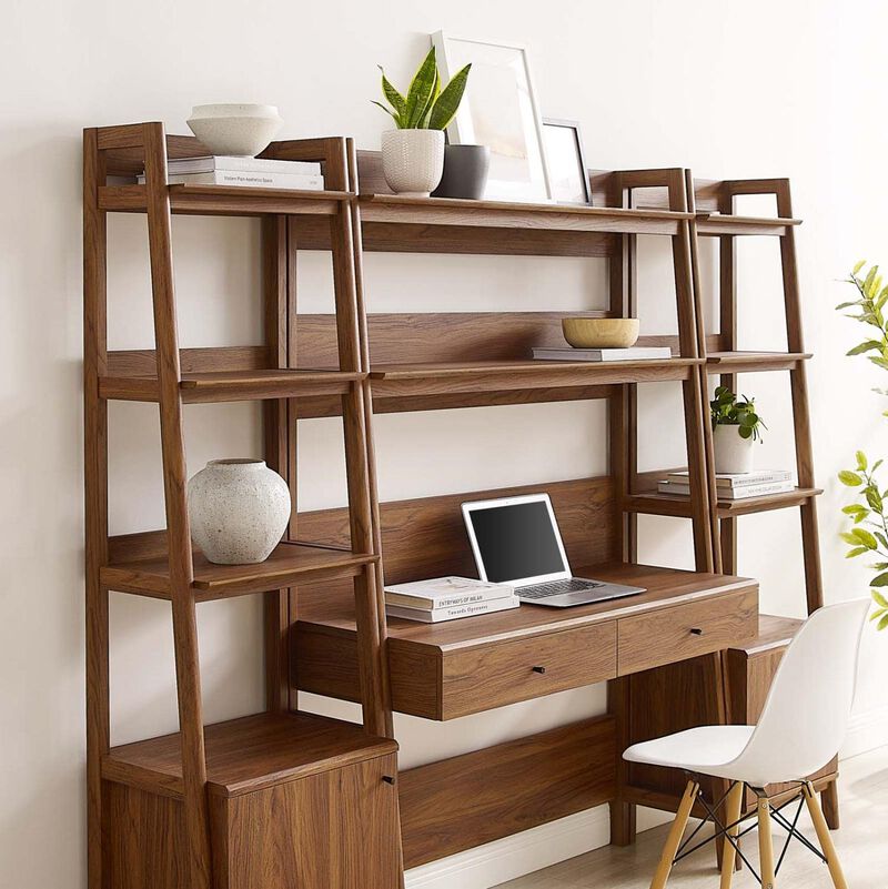 Bixby 3-Piece Wood Office Desk and Bookshelf image number 5