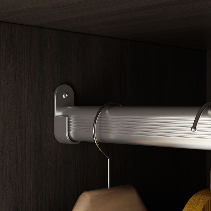 Armoire Wardrobe with Mirror & 2 Drawers, 2-Door Wardrobe with Shelves & Hanging Rod, Gold Metal Handles, for Cloakroom (31.5&rdquo;W x 18.9&rdquo;D x 72&rdquo;H)