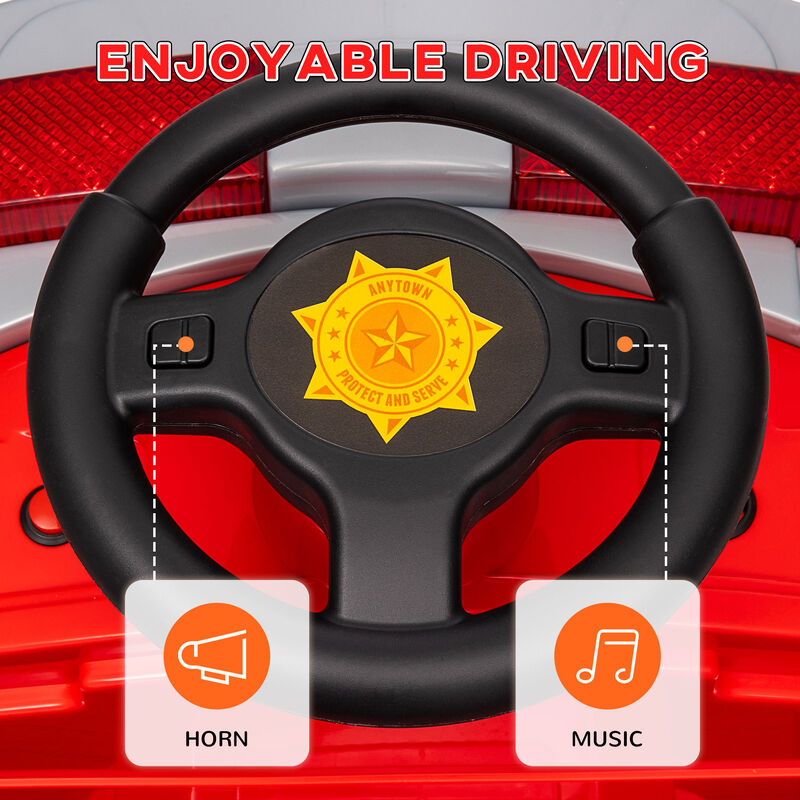 BreeBe 12V Ride on Fire Truck with Siren, Flashing Lights Fire Extinguisher, Soft Start, Horn Music image number 7