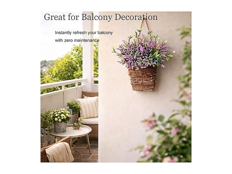 Wildflower Door Hanging Basket Spring Front Wreath Porch Farmhouse Decor Flowers image number 3