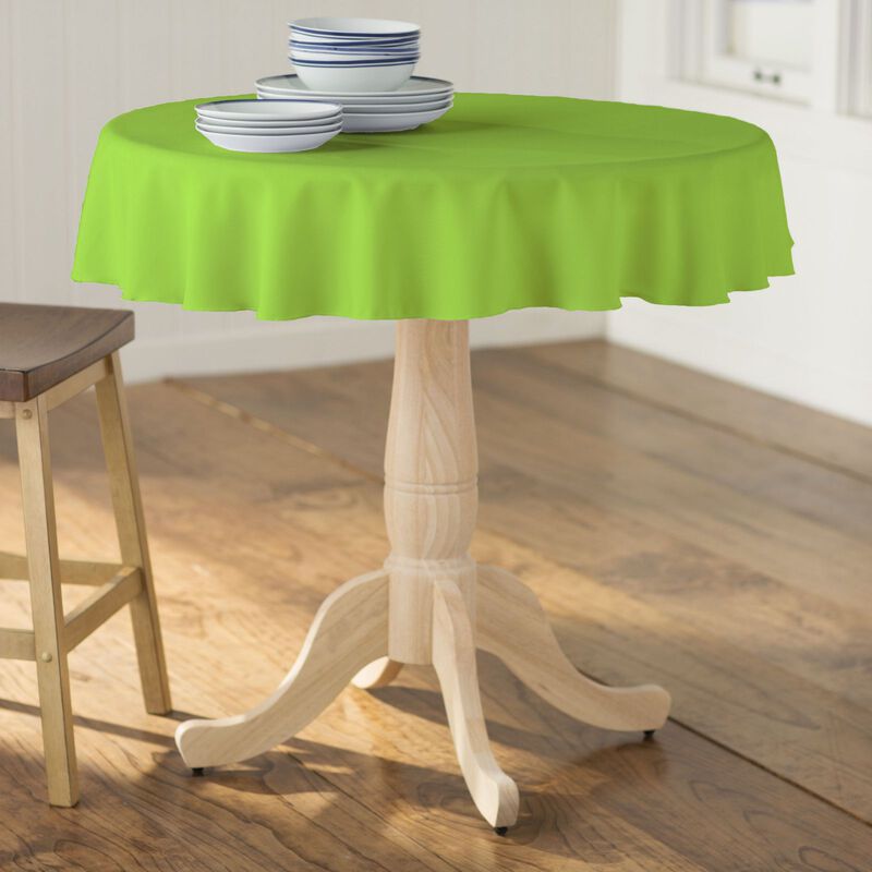 Polyester Poplin Round Tablecloth 51 Inch Dining Table Cover image number 1