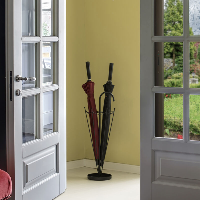 Black Umbrella Shaped Creative Umbrella Holder Stand for Indoor and Outdoor