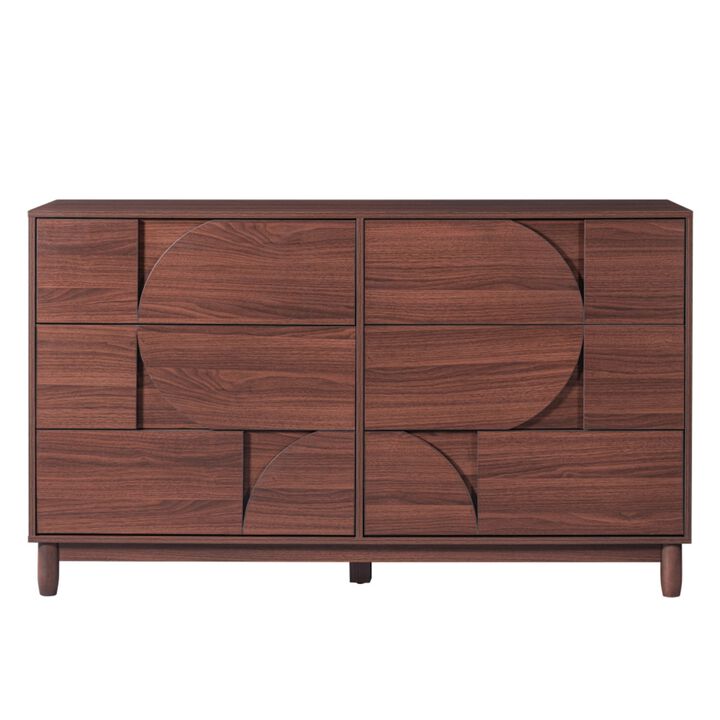 Crorn Mid Century 6-Drawer Dresser