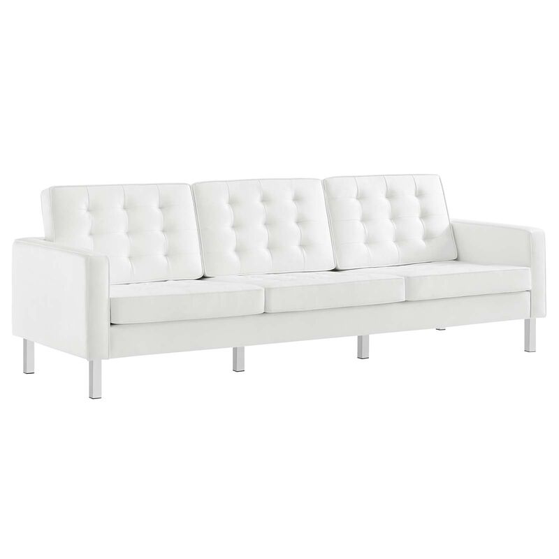 Loft Tufted Vegan Leather Sofa image number 2