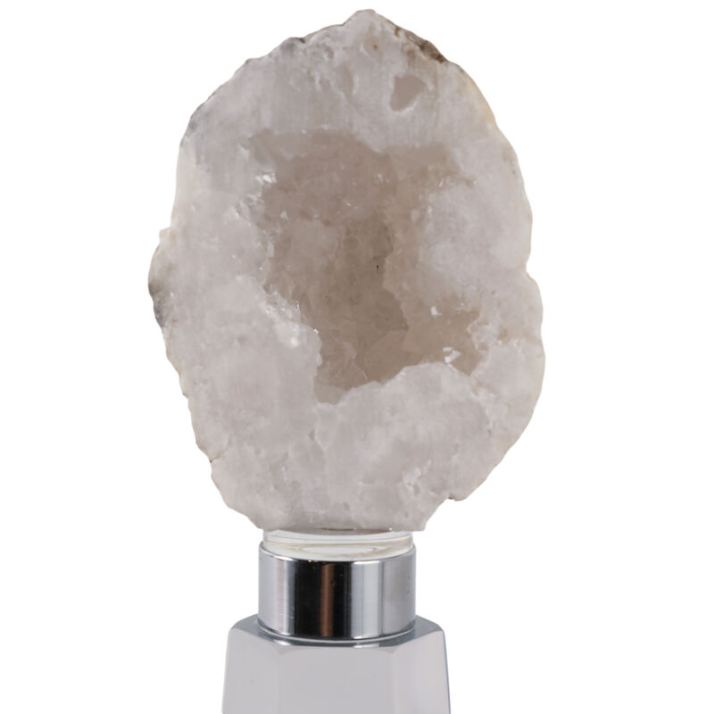 8x2" Agate On Crystal Base, White/clear image number 4