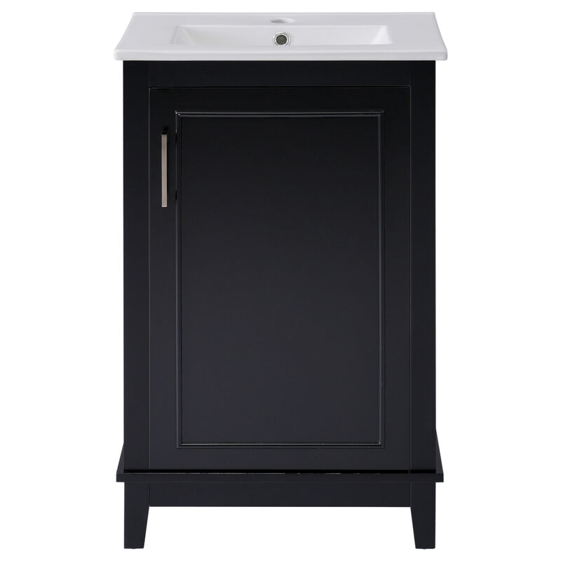 ELEMENT ACE Modern Compact Bathroom Vanity Cabinet with Ceramic Basin and Ample Storage Space image number 0