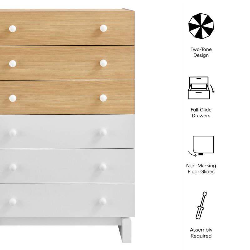 Nolia 6-Drawer Color Block Dresser Chest image number 2
