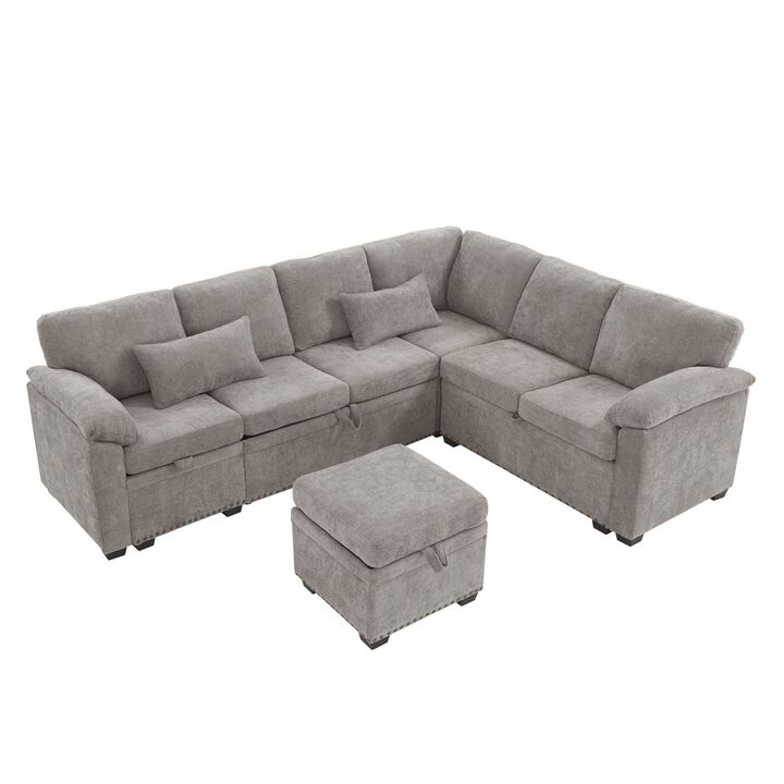 Jibvar L-Shaped Sectional Sofa Bed