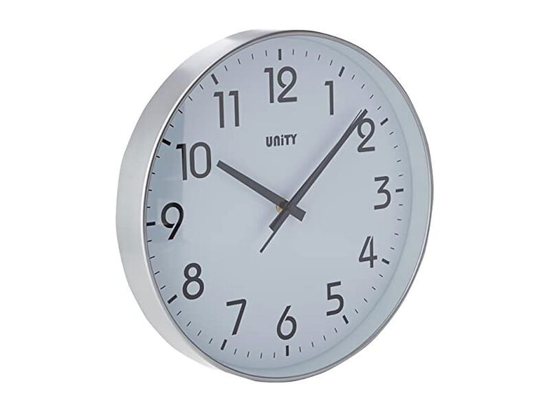 Unity Fradley Sweep Silver Wall Clock 30 Cm Silent Modern Home Decor image number 2