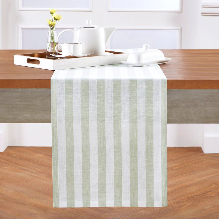Solino Home Sorrento Stripe 100% Linen Table Runner &ndash; Handcrafted, Machine Washable, Perfect for Holiday and Everyday Dining