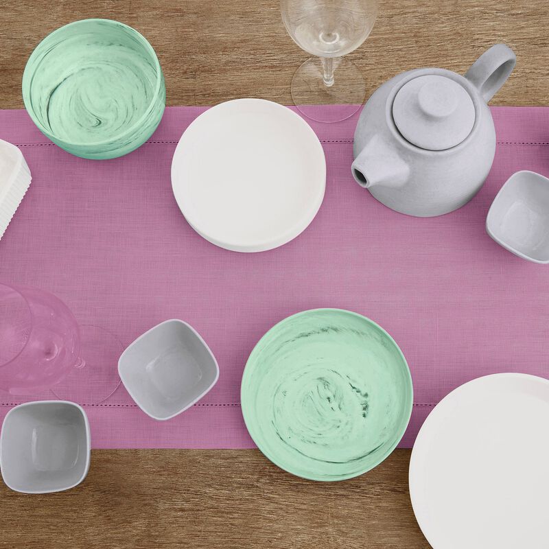 Solino Home 100% Pure Linen Table Runner - Classic Hemstitch