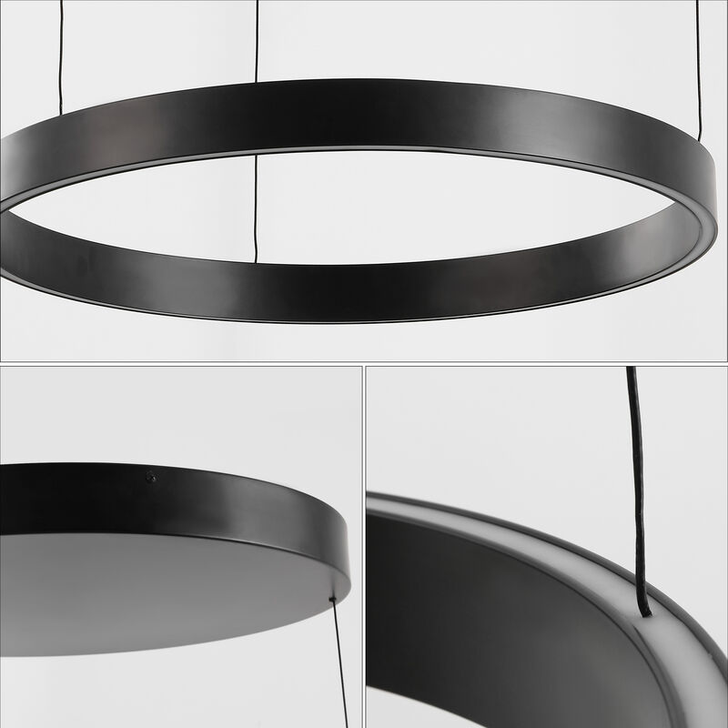 Jense Minimalist Modern Metal Adjustable Dimmable Ring LED Pendant