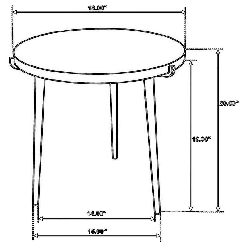 Benjara Pia 20 Inch Side End Table, Mango Wood Top, Round, Iron Tripod Legs, Brown, Black