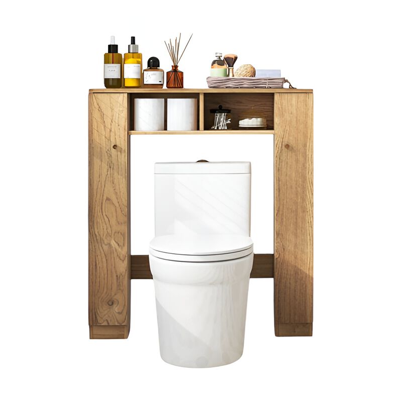 Independent Toilet Storage Cabinet with Shelves and Enclosed Compartment