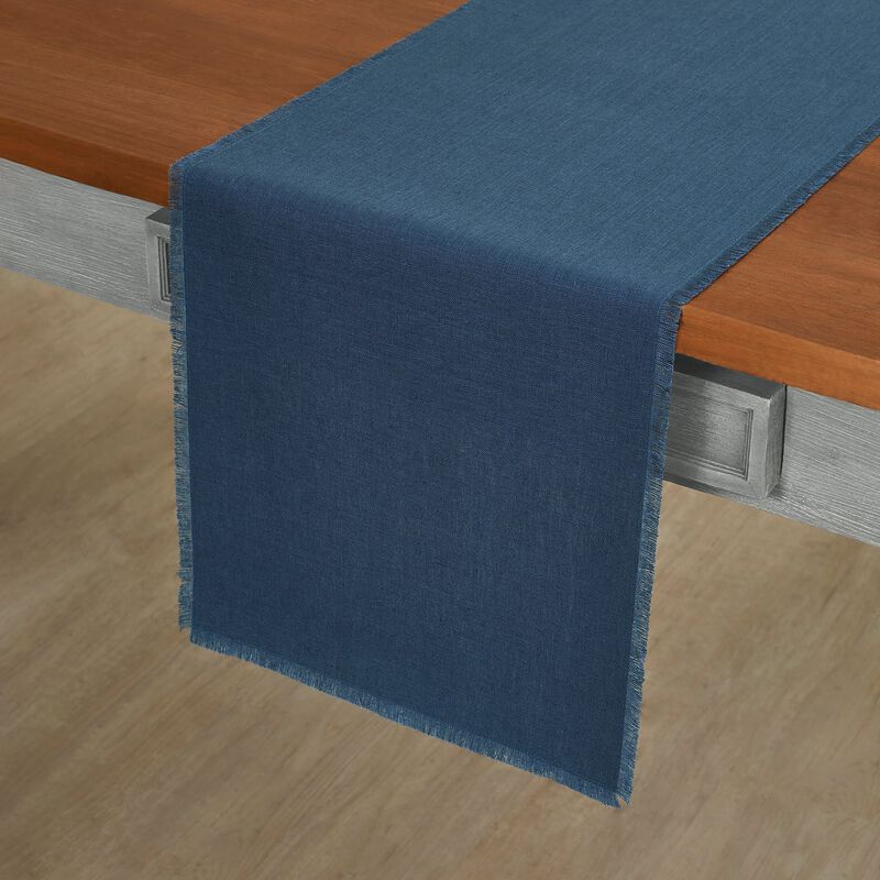 Solino Home Fringe 100% Linen Table Runner &ndash; Handcrafted, Machine Washable, Perfect for Holiday and Everyday Dining