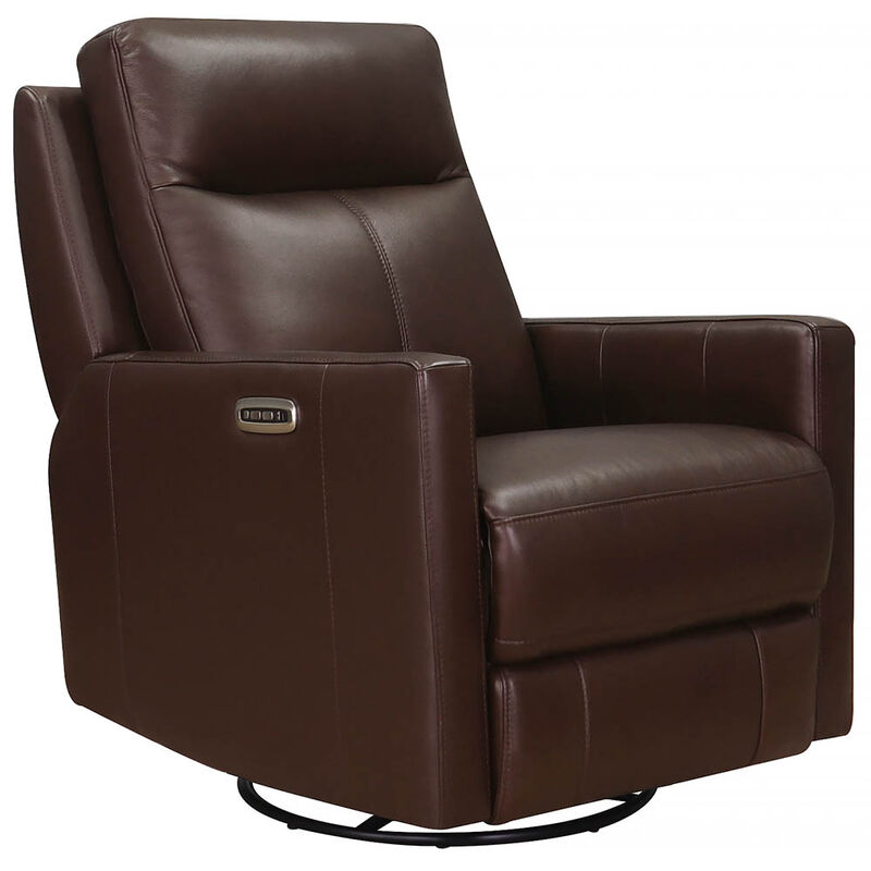 Vienna Power Headrest Swivel Glider Leather Recliner