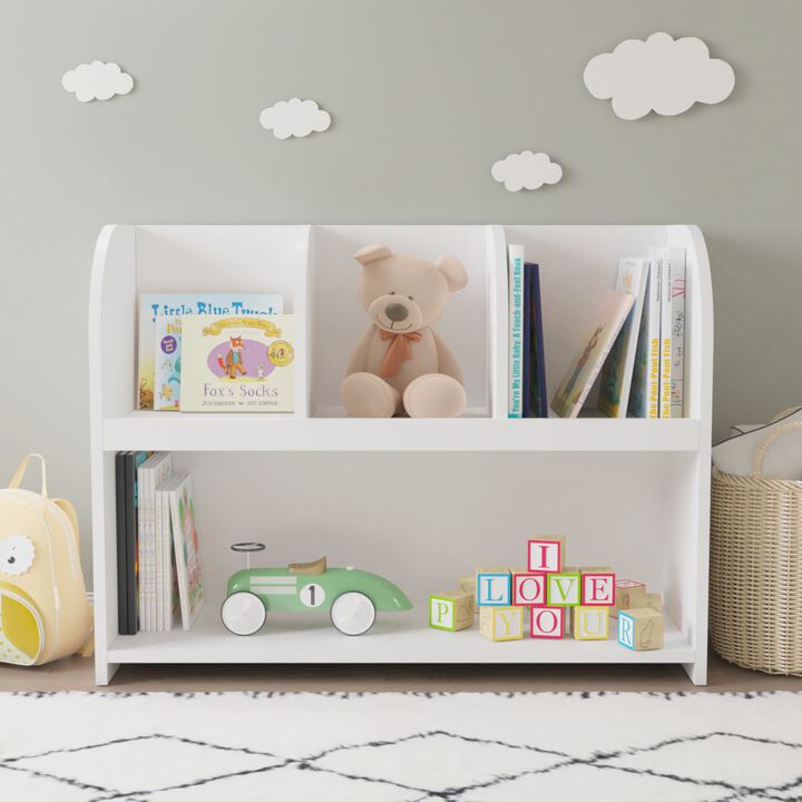 Hivvago 4 Compartment Children's Bookcase and Playroom Storage Bookshelf