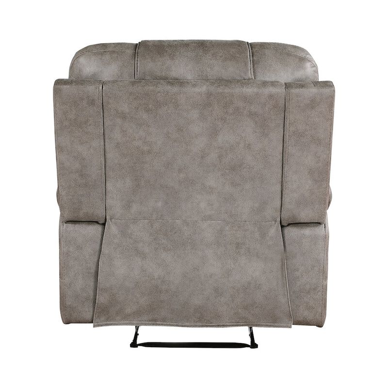 Lexicon Oberon Microfiber Reclining Chair In Grayish Brown