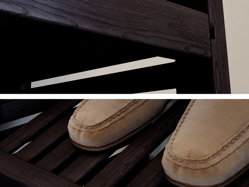 Solid Wood Walk-In Closet Organizer with 6 Drawers and Solid Wood Doors