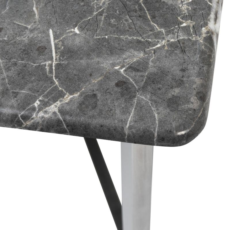 Homezia Black on Stainless Faux Marble Coffee Table image number 5